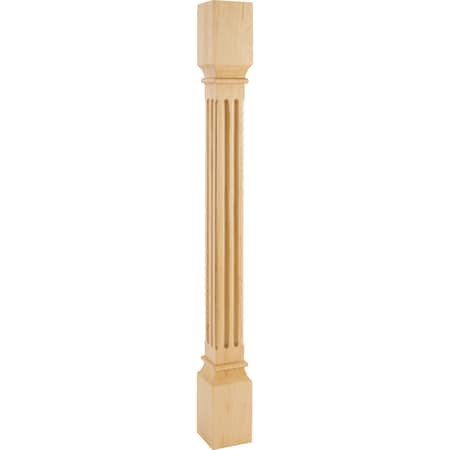 Hardware Resources 3-1/2" Wx3-1/2"Dx35-1/2"H Rubberwood Fluted Post P27-3.5-RW